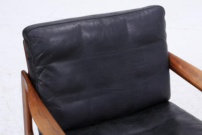 Mid Century Ledersessel von Illum Wikkelsø für Niels Eilersen / Musterring | Teak Sessel 60er Jahre