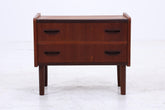 Vintage Teak Mini Kommode 60er Jahre | Danish Design Mid Century Holz Nachttisch mit Schubladen Aufbewahrung