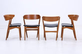 4er Set Teak Stühle von Helge Sibast "Modell 7" | Mid Century Danish Design Leder Stuhl | Vintage Designer