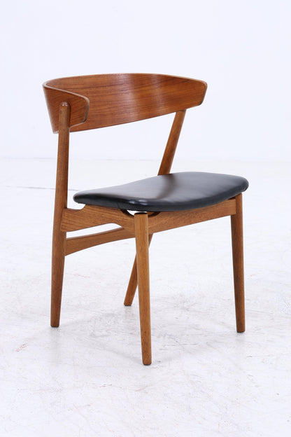 4er Set Teak Stühle von Helge Sibast "Modell 7" | Mid Century Danish Design Leder Stuhl | Vintage Designer