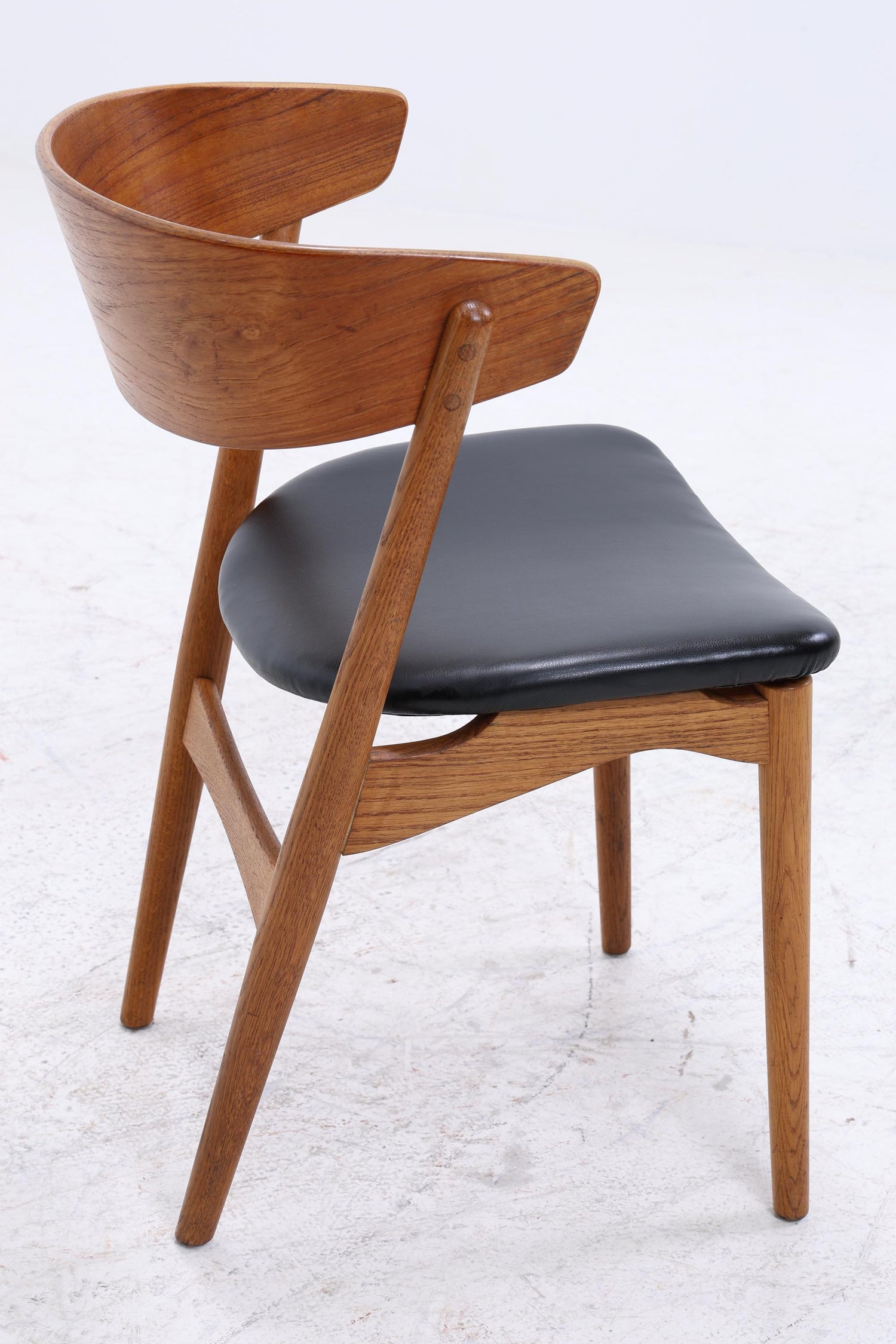 4er Set Teak Stühle von Helge Sibast "Modell 7" | Mid Century Danish Design Leder Stuhl | Vintage Designer