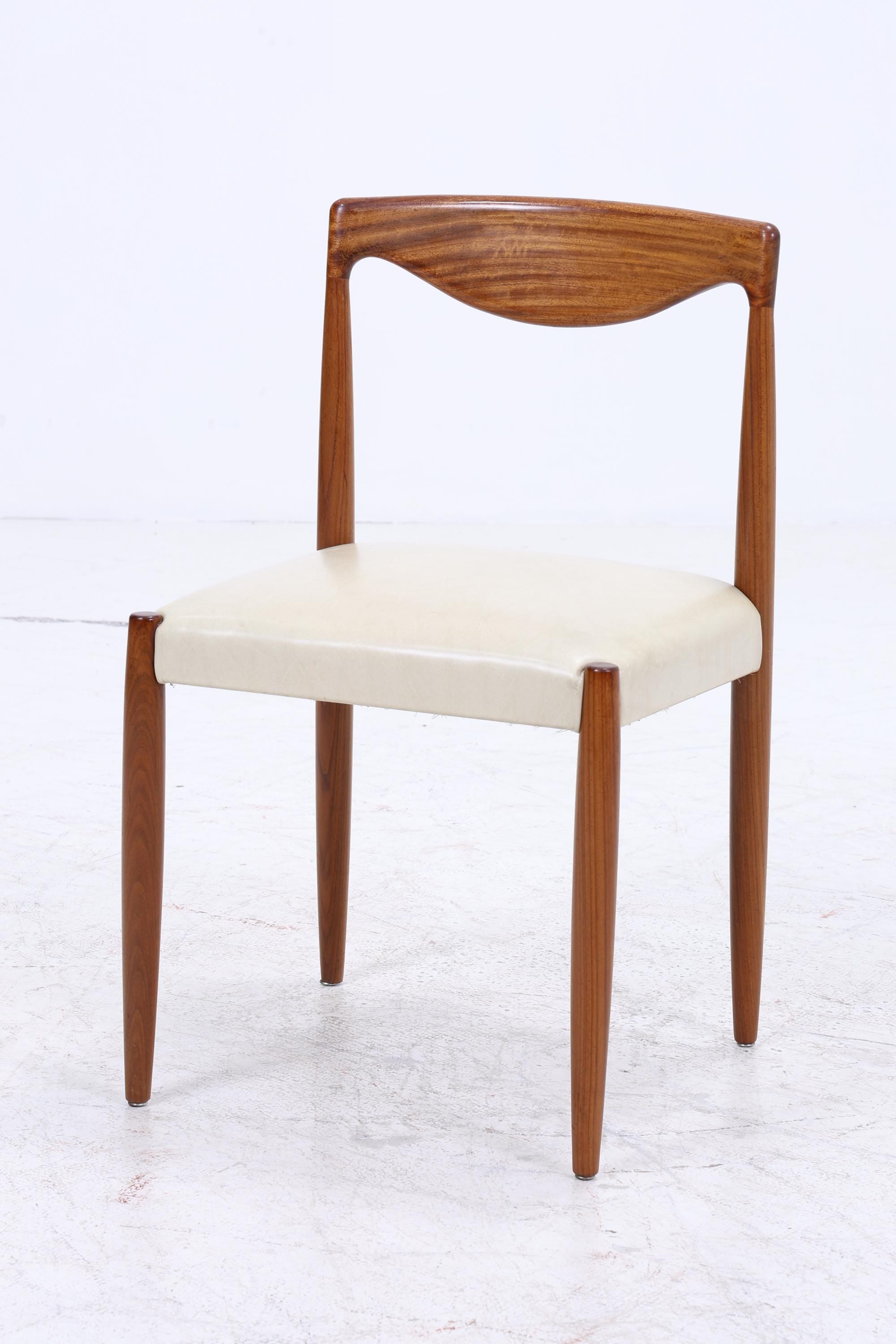 4er Set Teak Stühle Bambi Serie von Rolf Rastad &amp; Adolf Relling für Gustav Bahus | Mid Century Danish Design Leder Stuhl | Vintage Designer