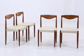 4er Set Teak Stühle Bambi Serie von Rolf Rastad & Adolf Relling für Gustav Bahus | Mid Century Danish Design Leder Stuhl | Vintage Designer