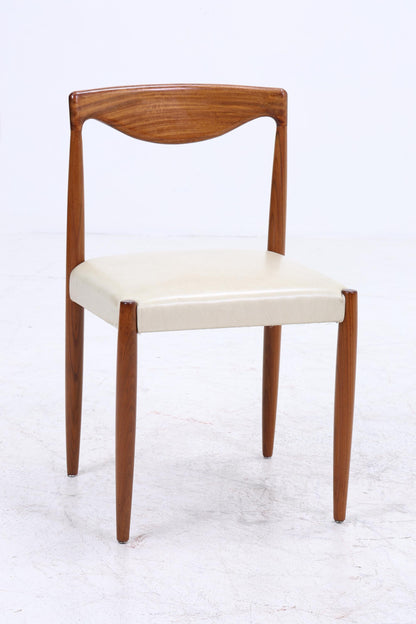 4er Set Teak Stühle Bambi Serie von Rolf Rastad &amp; Adolf Relling für Gustav Bahus | Mid Century Danish Design Leder Stuhl | Vintage Designer