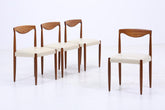 4er Set Teak Stühle Bambi Serie von Rolf Rastad & Adolf Relling für Gustav Bahus | Mid Century Danish Design Leder Stuhl | Vintage Designer