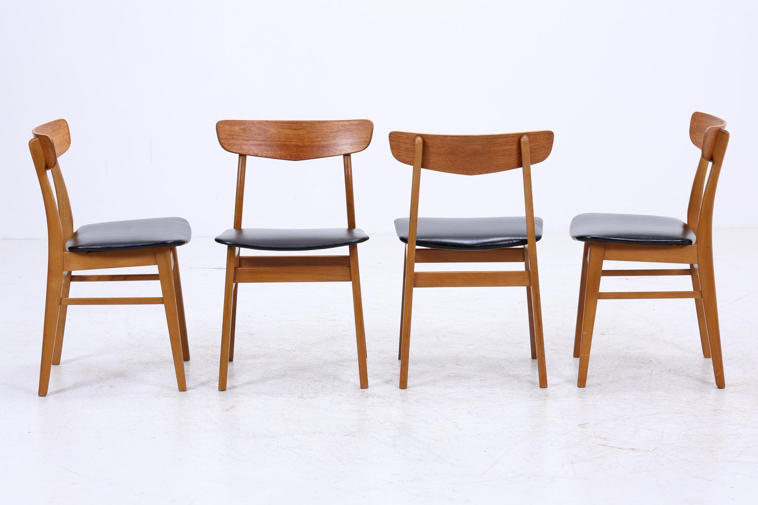 4er Set Teak Stühle von Farstrup Møbler | Mid Century Danish Design Leder Stuhl | Vintage Designer