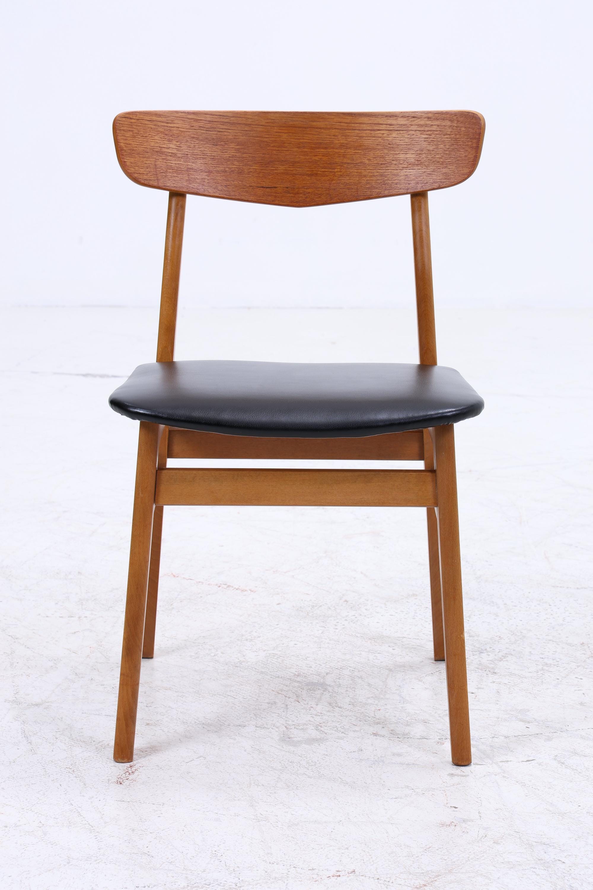 4er Set Teak Stühle von Farstrup Møbler | Mid Century Danish Design Leder Stuhl | Vintage Designer