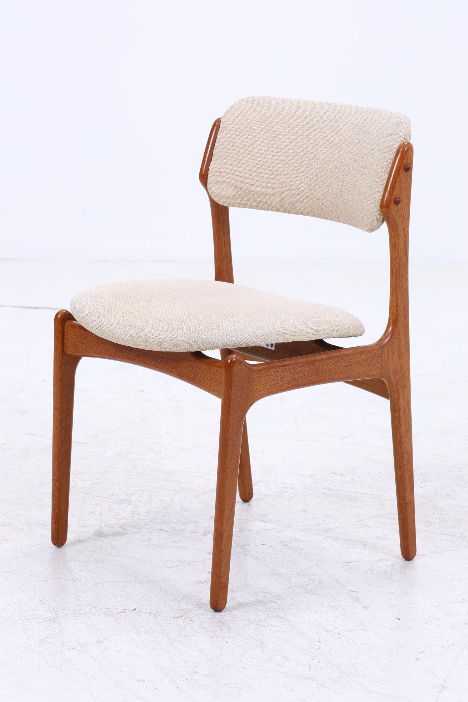 4er Set Teak Stühle von Erik Buch "Modell 49" für OD Møbler | Mid Century Danish Design Stoff Stuhl | Vintage Designer