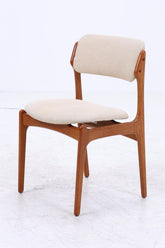 4er Set Teak Stühle von Erik Buch "Modell 49" für OD Møbler | Mid Century Danish Design Stoff Stuhl | Vintage Designer