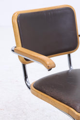 S64 Freischwinger von Marcel Breuer für Thonet | Bauhaus Stuhl Leder Schreibtischstuhl