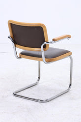 S64 Freischwinger von Marcel Breuer für Thonet | Bauhaus Stuhl Leder Schreibtischstuhl