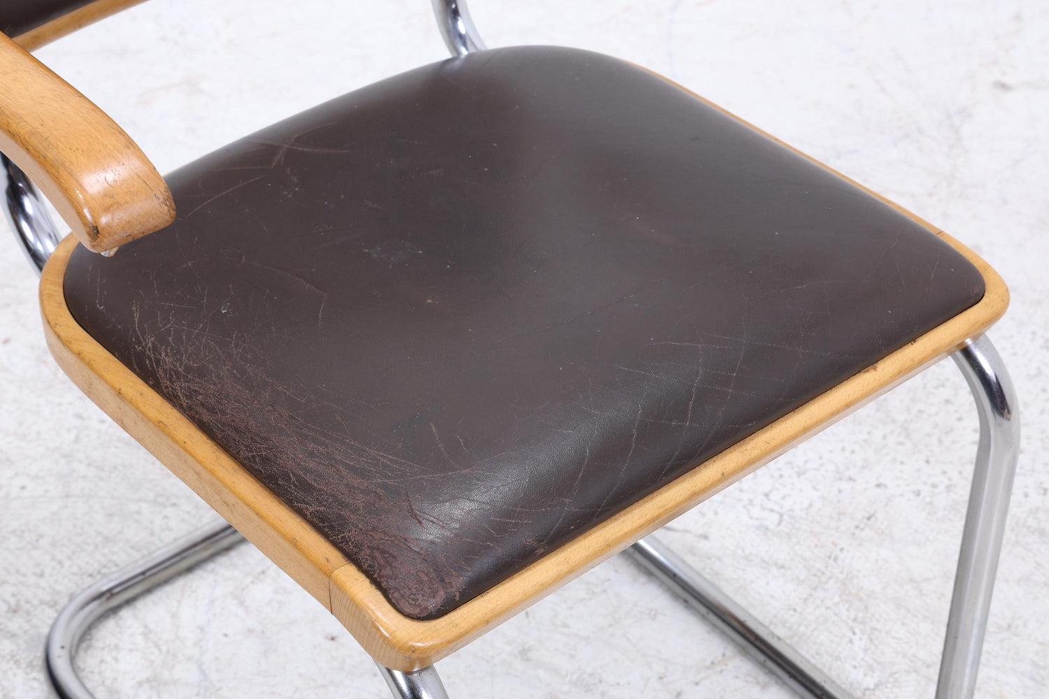 S64 Freischwinger von Marcel Breuer für Thonet | Bauhaus Stuhl Leder Schreibtischstuhl