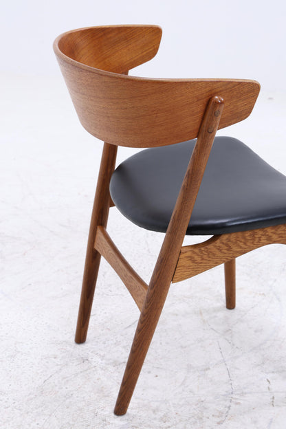 Teak Stuhl Modell 7 von Helge Sibast | Danish Mid Century Design Lederstuhl