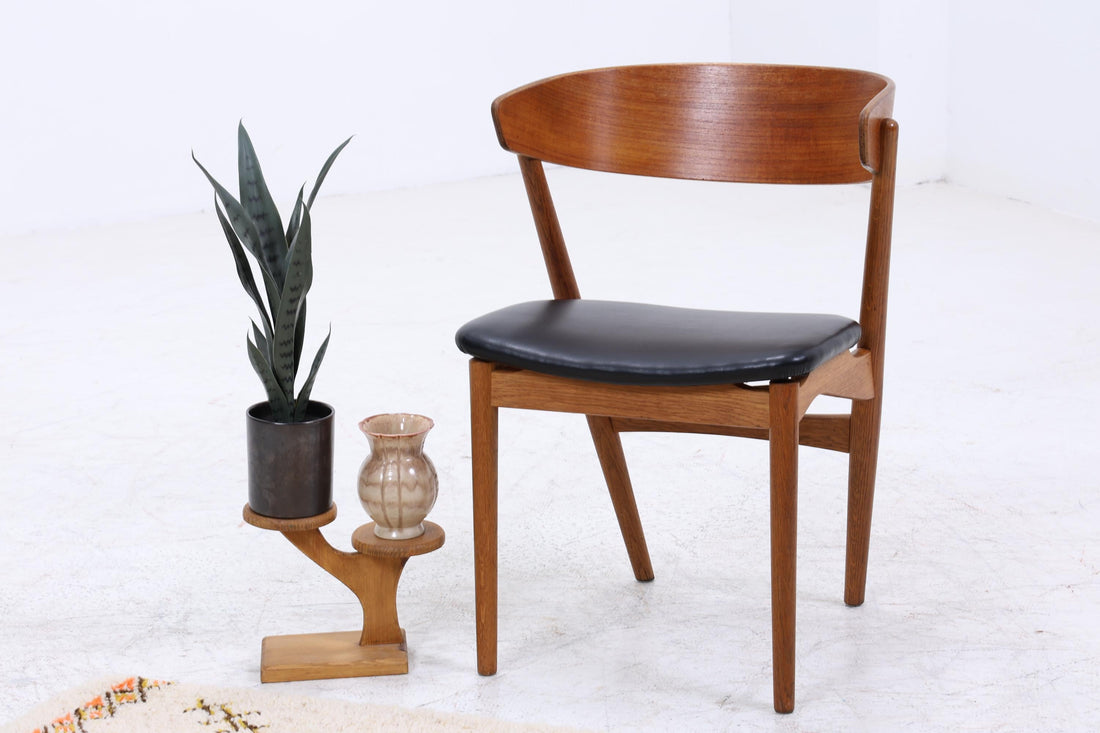 Teak Stuhl Modell 7 von Helge Sibast | Danish Mid Century Design Lederstuhl