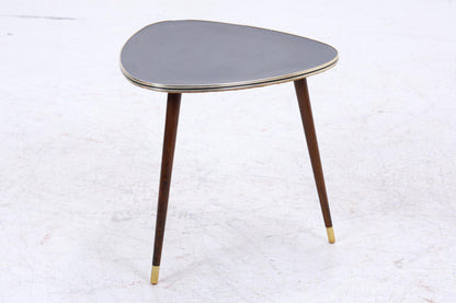 Vintage Beistelltisch in Nierenform – Schwarz verzierte Tischplatte | Mid Century Design