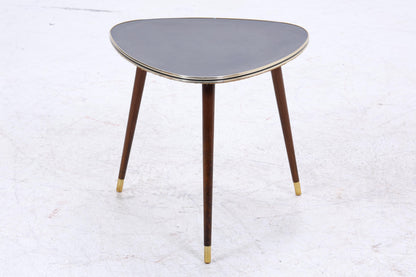 Vintage Beistelltisch in Nierenform – Schwarz verzierte Tischplatte | Mid Century Design