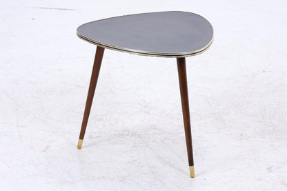 Vintage Beistelltisch in Nierenform – Schwarz verzierte Tischplatte | Mid Century Design