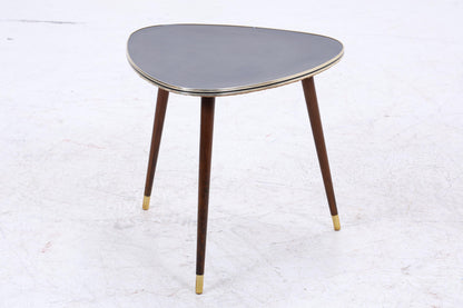 Vintage Beistelltisch in Nierenform – Schwarz verzierte Tischplatte | Mid Century Design