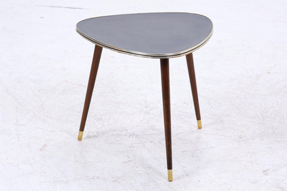 Vintage Beistelltisch in Nierenform – Schwarz verzierte Tischplatte | Mid Century Design