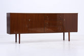 Vintage Hochglanz Sideboard 60er Jahre | Mid Century Anrichte mit Schubladen & Fächern Aufbewahrung