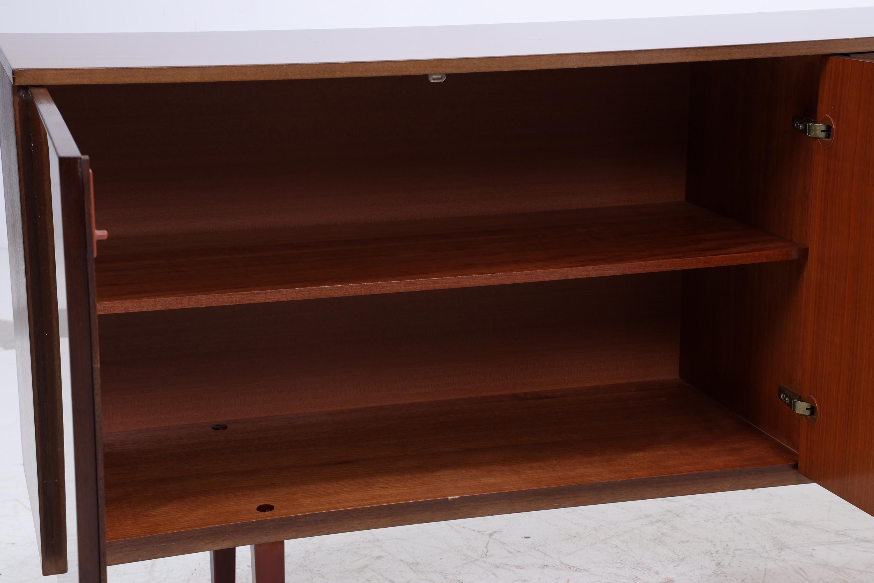 Vintage Hochglanz Sideboard 60er Jahre | Mid Century Anrichte mit Schubladen &amp; Fächern Aufbewahrung