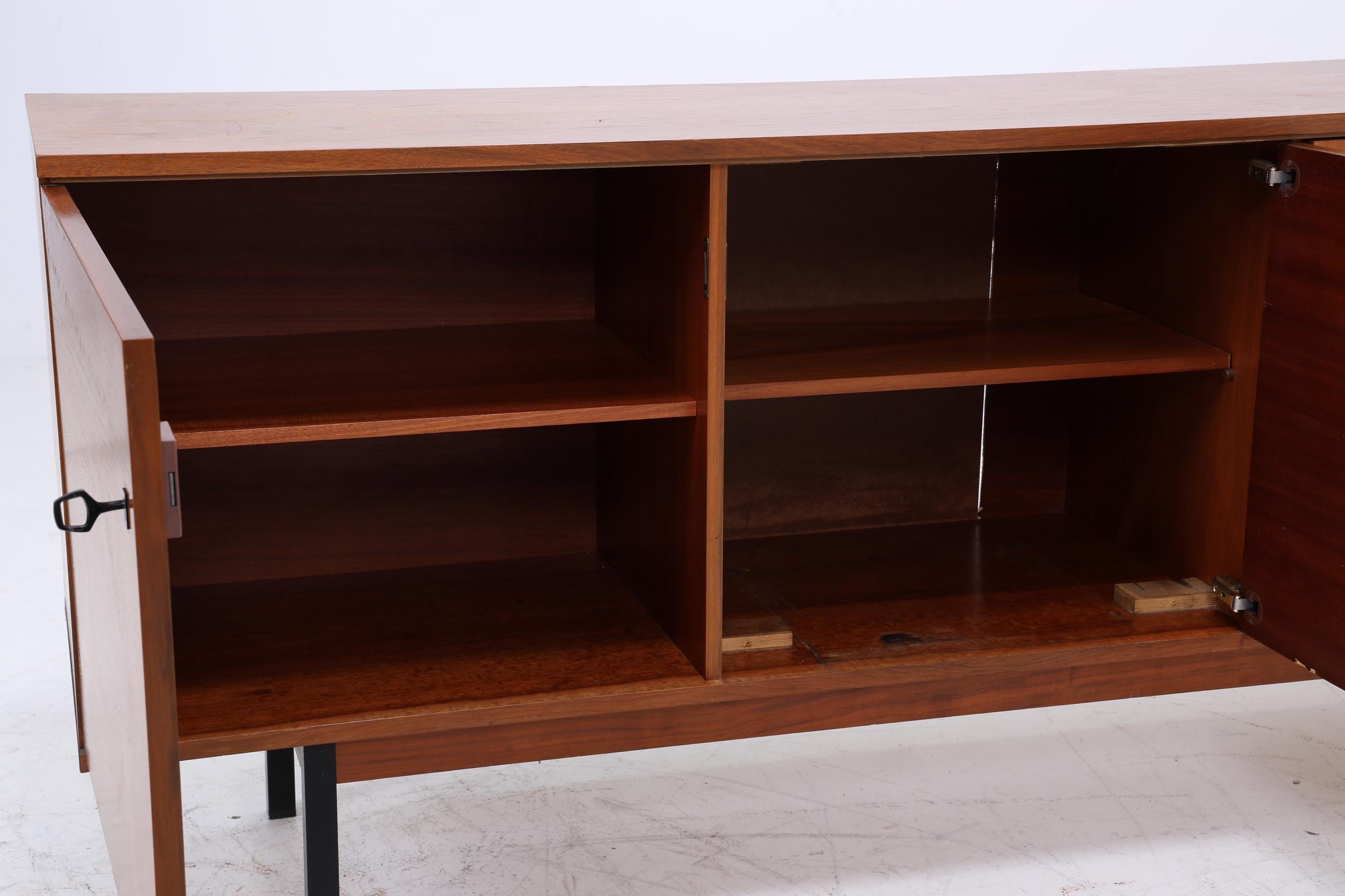 Vintage Sideboard 60er Jahre | Mid Century TV Board mit Schubladen &amp; Fächern Holz Aufbewahrung Anrichte