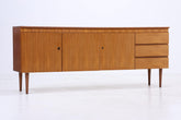 Vintage Teak Sideboard 60er Jahre | Mid Century Scandinavian Anrichte mit Schubladen & Schiebetüren Holz Aufbewahrung