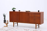 Vintage Teak Sideboard 60er| Scandinavian Design Mid Century Anrichte Schubladen & Schiebetüren Holz Aufbewahrung