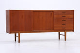 Vintage Teak Sideboard 60er| Scandinavian Design Mid Century Anrichte Schubladen & Schiebetüren Holz Aufbewahrung