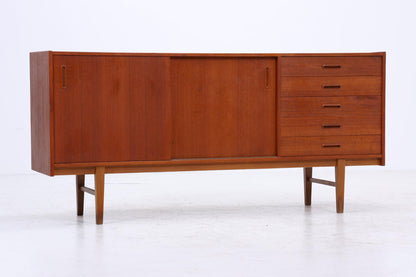 Vintage Teak Sideboard 60er| Scandinavian Design Mid Century Anrichte Schubladen &amp; Schiebetüren Holz Aufbewahrung