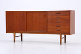 Vintage Teak Sideboard 60er| Scandinavian Design Mid Century Anrichte Schubladen & Schiebetüren Holz Aufbewahrung