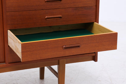 Vintage Teak Sideboard 60er| Scandinavian Design Mid Century Anrichte Schubladen &amp; Schiebetüren Holz Aufbewahrung