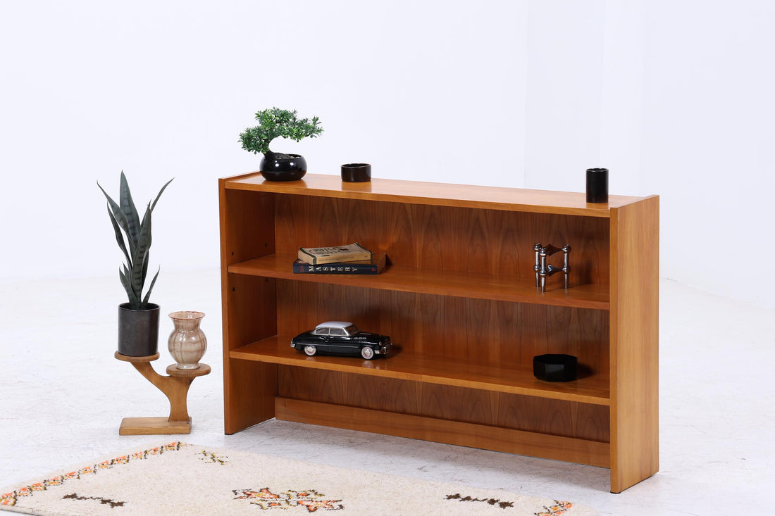 Kleines Vintage Bücherregal aus Birke | Mid Century Regal | 60er Retro Holz Aufbewahrung