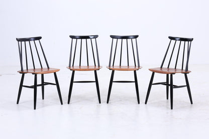4er Set Teak Stühle "Fanett" von lmari Tapiovaara | Mid Century Finnish Design Holz Stuhl | Vintage Designer