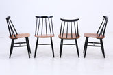 4er Set Teak Stühle "Fanett" von lmari Tapiovaara | Mid Century Finnish Design Holz Stuhl | Vintage Designer