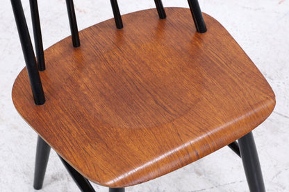 4er Set Teak Stühle "Fanett" von lmari Tapiovaara | Mid Century Finnish Design Holz Stuhl | Vintage Designer