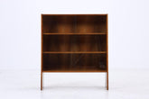 Kleines Vintage Nussbaum Bücherregal | Mid Century Vitrine | 60er Retro Holz Aufbewahrung