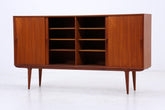 Vintage Teak Highboard von Omann Jun | Mid Century Sideboard Schubladen Schrank Holz Aufbewahrung