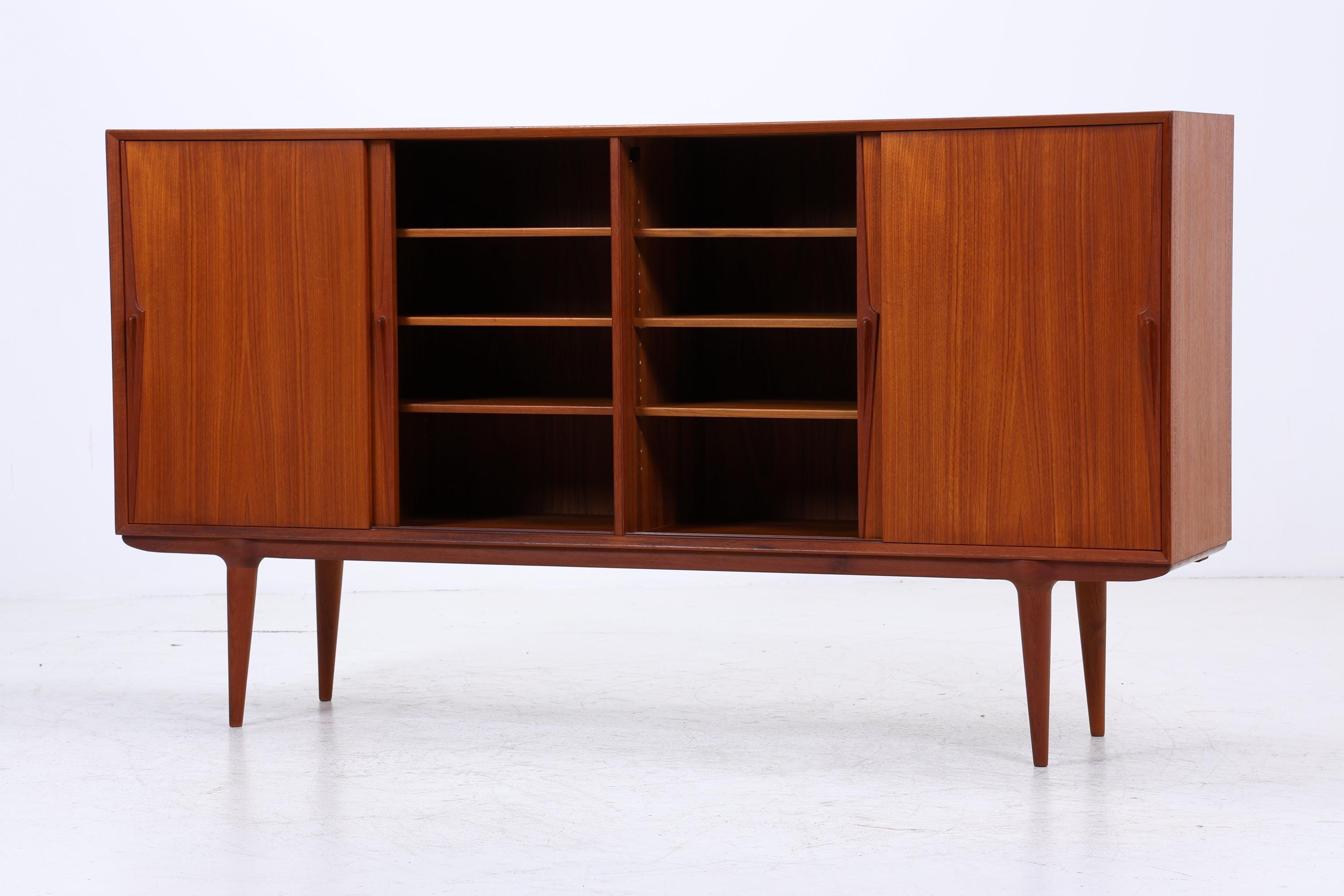 Vintage Teak Highboard von Omann Jun | Mid Century Sideboard Schubladen Schrank Holz Aufbewahrung