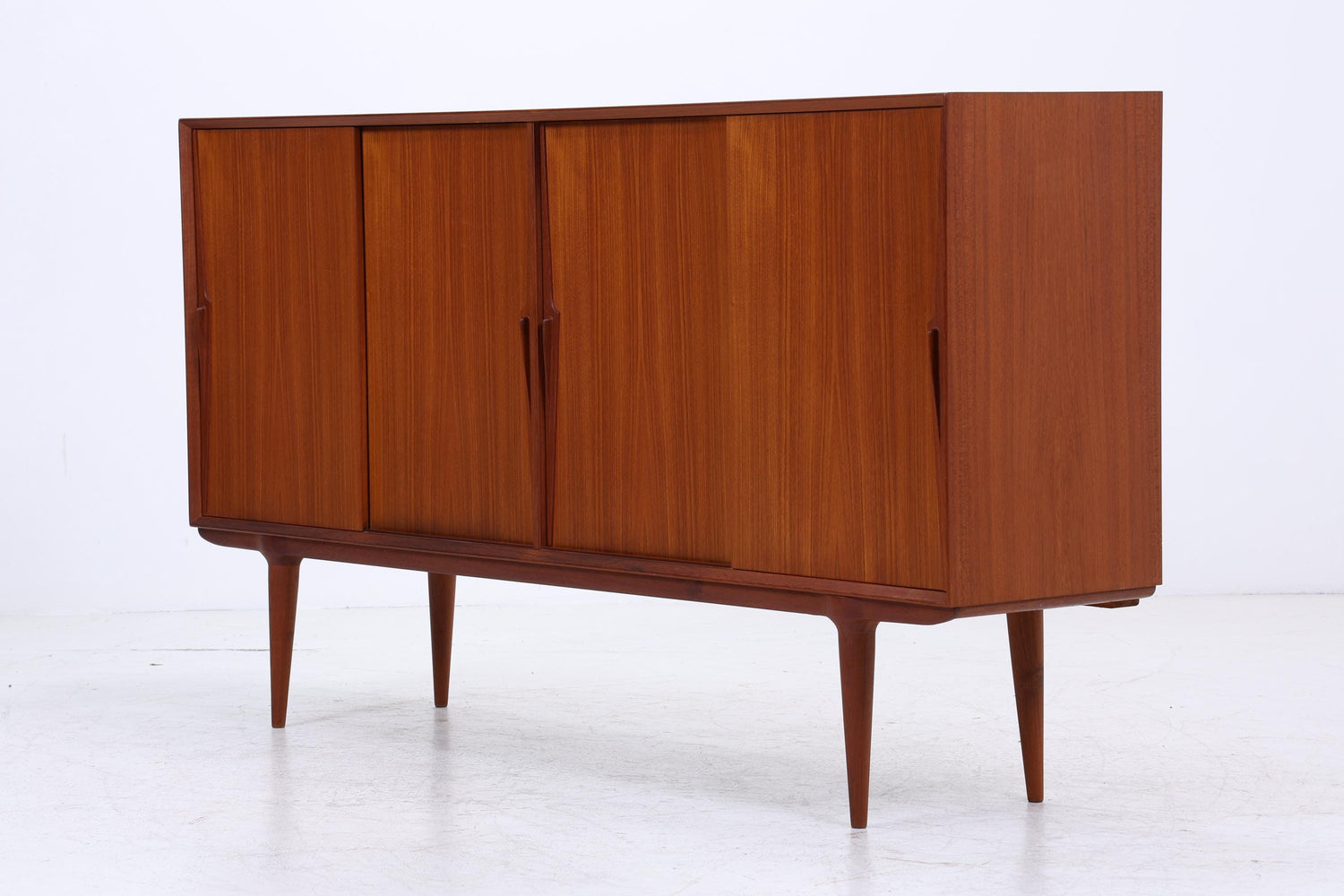 Vintage Teak Highboard von Omann Jun | Mid Century Sideboard Schubladen Schrank Holz Aufbewahrung