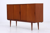 Vintage Teak Highboard von Omann Jun | Mid Century Sideboard Schubladen Schrank Holz Aufbewahrung
