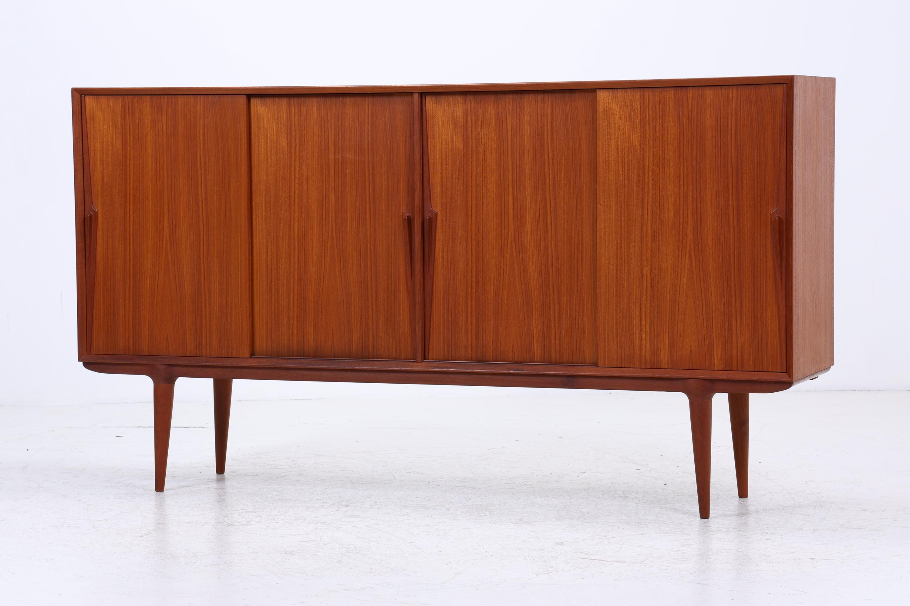 Vintage Teak Highboard von Omann Jun | Mid Century Sideboard Schubladen Schrank Holz Aufbewahrung