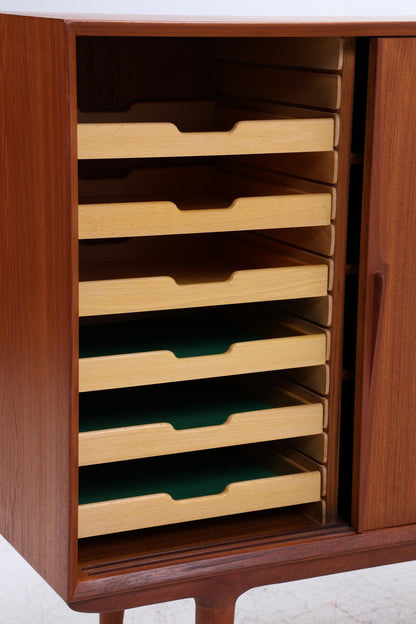 Vintage Teak Highboard von Omann Jun | Mid Century Sideboard Schubladen Schrank Holz Aufbewahrung