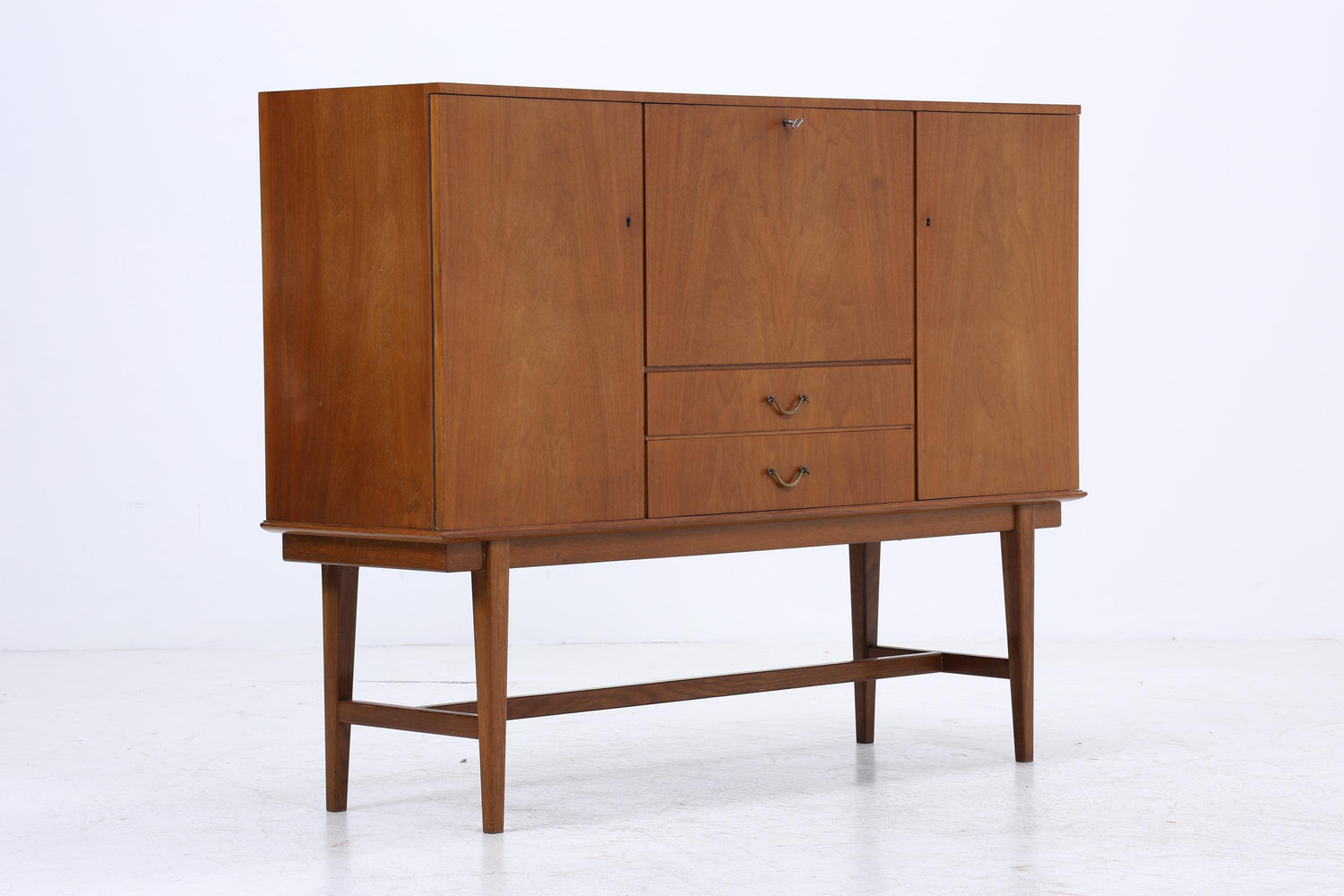 Vintage Highboard 60er Jahre | Mid Century Sideboard Schubladen Schrank Holz Aufbewahrung