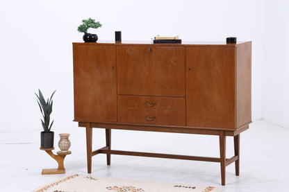 Vintage Highboard 60er Jahre | Mid Century Sideboard Schubladen Schrank Holz Aufbewahrung