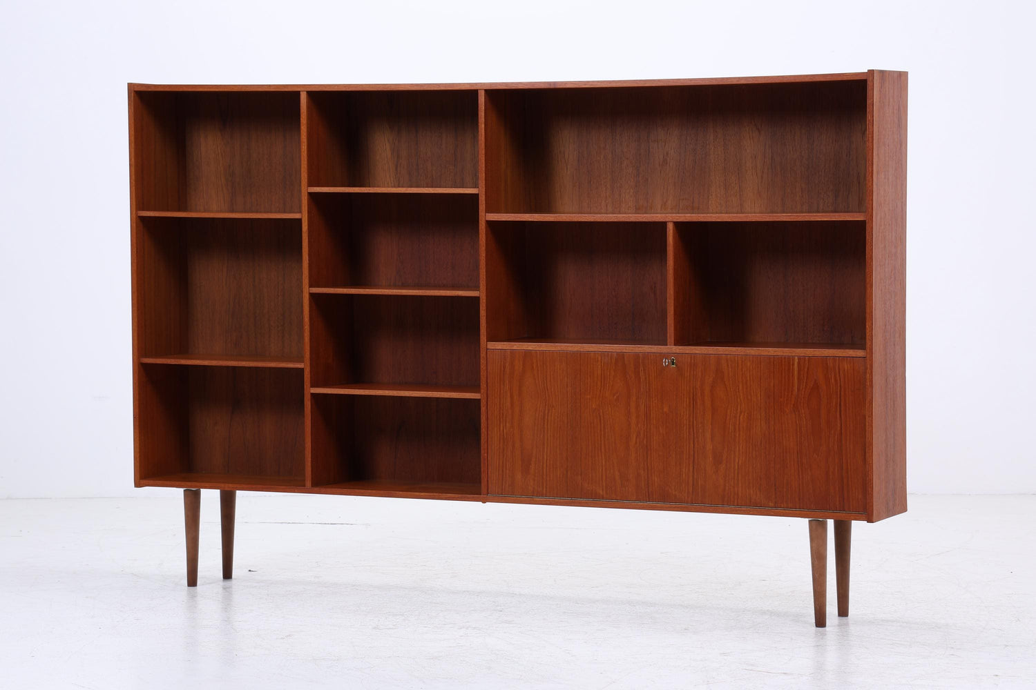 Vintage Teak Regal 60er Jahre | Mid Century Bücherregal Retro Schrank Holz Aufbewahrung