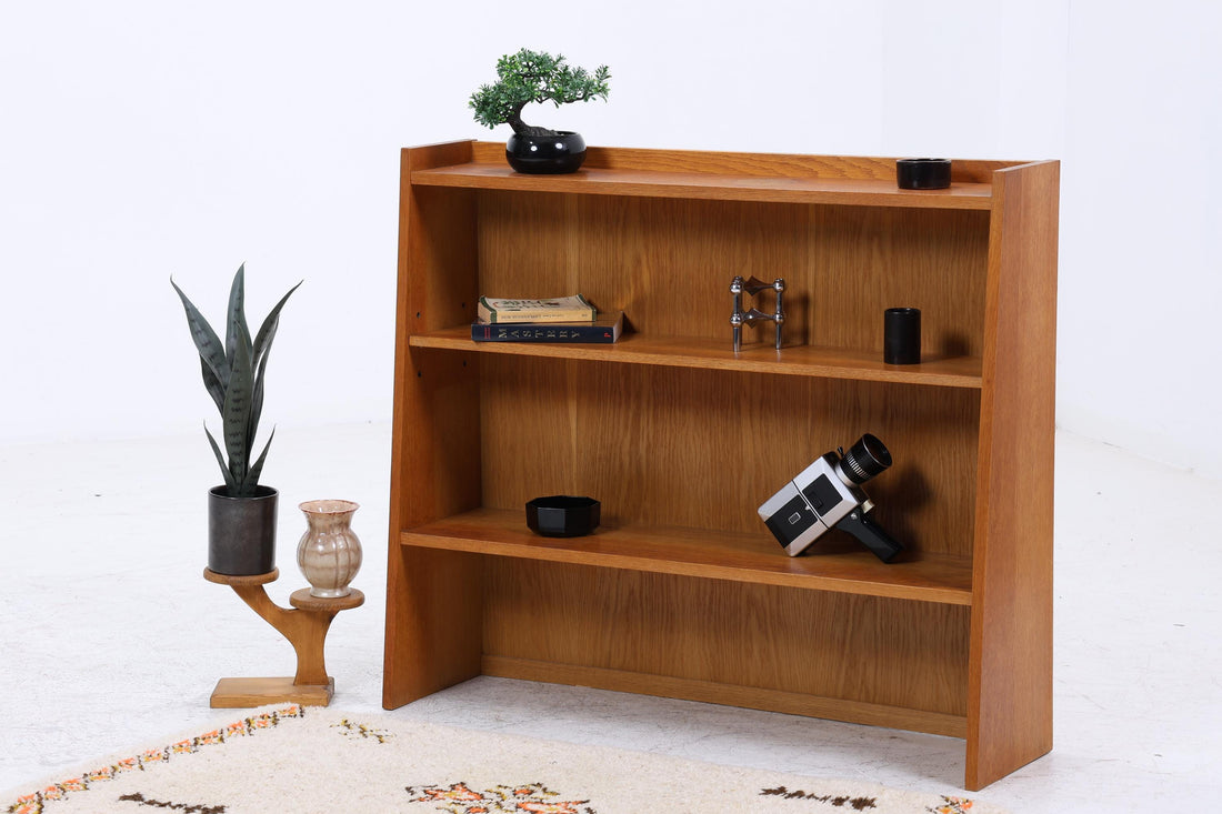 Vintage Hellerau Bücherregal aus Eiche | Mid Century Regal | 60er Retro Holz Aufbewahrung