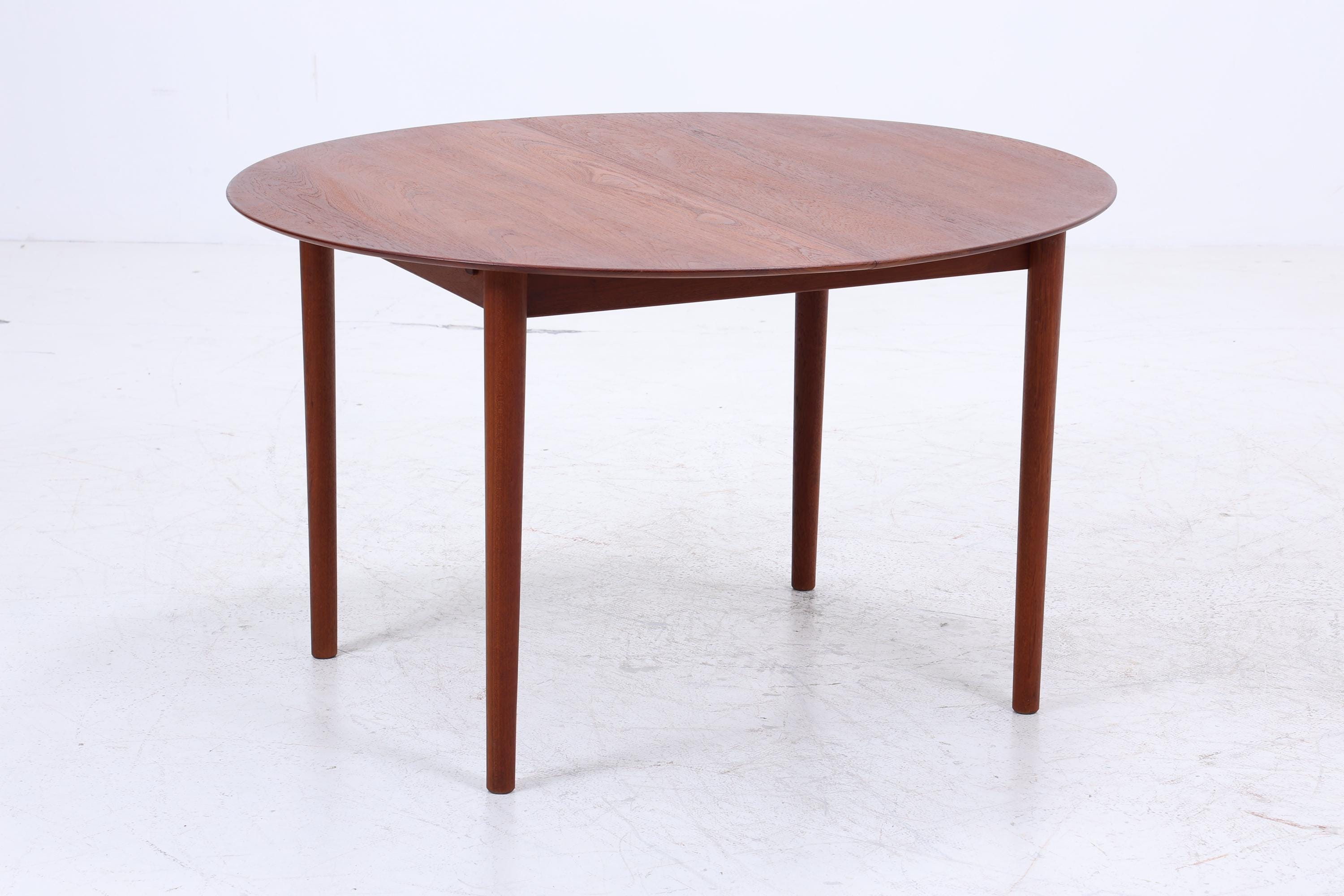 Peter Hvidt &amp; Orla Mølgaard-Nielsen runder Teak Esstisch 60er Jahre | Danish Design Mid Century Tisch | Søborg Møbelfabrik