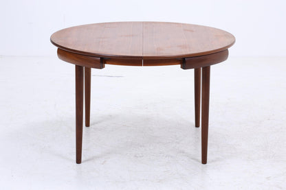 Hans Olsen für Frem Røjle – Vintage runder Ausziehtisch mit 4 Stühlen aus Teak | Danish Mid Century Dining Set