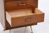 Vintage Schubladen Kommode | Mid Century Schubladen Schmale Aufbewahrung Holz Gold Füße